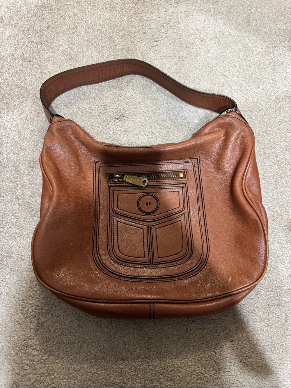 Marc Jacobs Chestnut Brown Leather Shoulder Bag